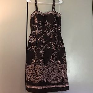 R&K Originals Size 6 Brown and Pink Dress